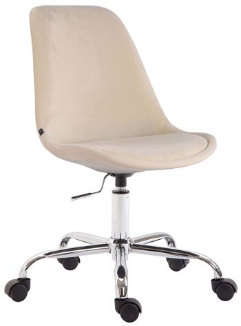Chaise de bureau - Chaise - Design scandinave - Hauteur réglable - Velours - Noir - 48x54x91 cm , SKU272 6