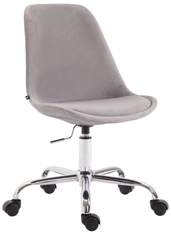 Chaise de bureau - Chaise - Design scandinave - Hauteur réglable - Velours - Noir - 48x54x91 cm , SKU272 8