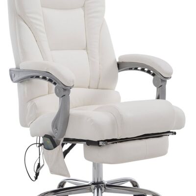 Bureaustoel - Massagestoel - Design - Ergonomisch - Kunstleer - Wit - 68x64x127 cm , SKU277