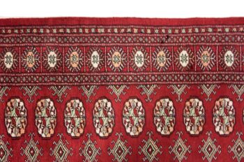 Tapis Pakistan Boukhara 190x123 noué main 120x190 motif géométrique rouge, poils ras 5