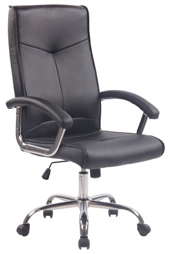 Chaise de bureau - Chaises de bureau pour adultes - Design - Ergonomique - Réglable en hauteur - Cuir artificiel - Noir - 66x69x121 cm , SKU286 1