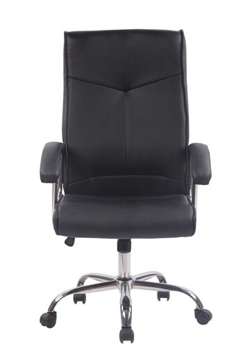 Chaise de bureau - Chaises de bureau pour adultes - Design - Ergonomique - Réglable en hauteur - Cuir artificiel - Noir - 66x69x121 cm , SKU286 2