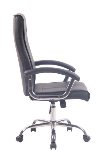 Chaise de bureau - Chaises de bureau pour adultes - Design - Ergonomique - Réglable en hauteur - Cuir artificiel - Noir - 66x69x121 cm , SKU286 3