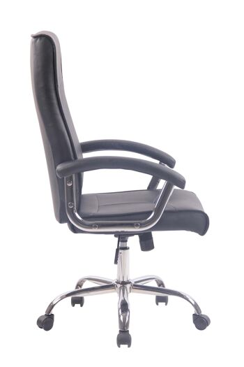 Chaise de bureau - Chaises de bureau pour adultes - Design - Ergonomique - Réglable en hauteur - Cuir artificiel - Noir - 66x69x121 cm , SKU288 3