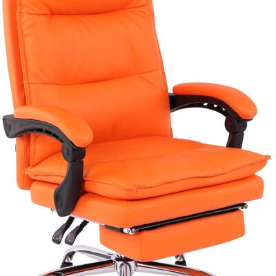 Bureaustoel - Bureaustoelen voor volwassenen - Design - Voetensteun - Gewatteerd - Kunstleer - Oranje - 67x84x125 cm , SKU294