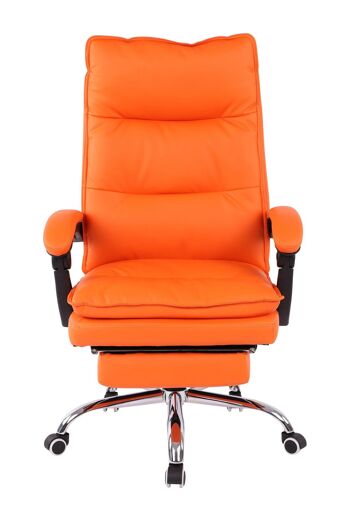Chaise de bureau - Chaises de bureau pour adultes - Design - Repose-pieds - Rembourré - Cuir artificiel - Orange - 67x84x125 cm , SKU294 2