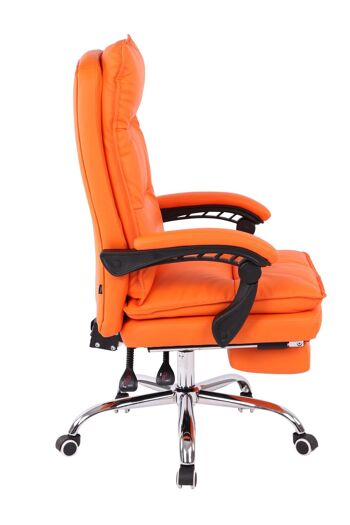 Chaise de bureau - Chaises de bureau pour adultes - Design - Repose-pieds - Rembourré - Cuir artificiel - Orange - 67x84x125 cm , SKU294 3