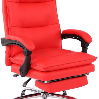 Bureaustoel - Bureaustoelen voor volwassenen - Design - Voetensteun - Gewatteerd - Kunstleer - Rood - 67x84x125 cm , SKU295