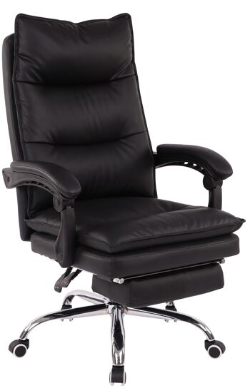 Chaise de bureau - Chaises de bureau pour adultes - Design - Repose-pieds - Rembourré - Cuir artificiel - Noir - 67x84x125 cm , SKU296 1