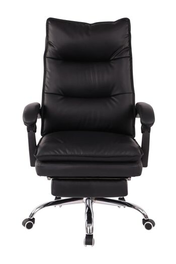 Chaise de bureau - Chaises de bureau pour adultes - Design - Repose-pieds - Rembourré - Cuir artificiel - Noir - 67x84x125 cm , SKU296 2