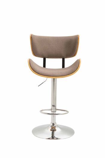 Tabouret de bar - Tabouret - Design - Repose-pieds - Réglable en hauteur - Bois - Taupe , SKU302 2