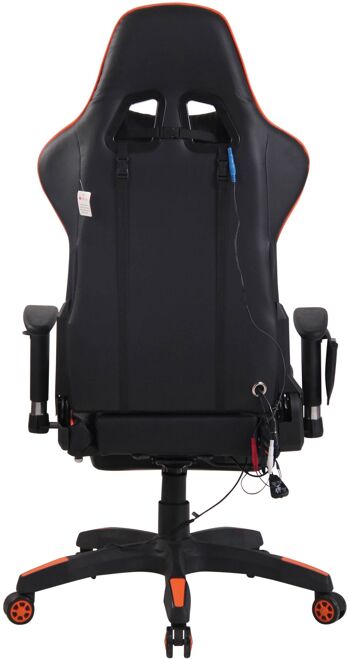 Chaise de bureau - Cuir artificiel - Chaise avec fonction inclinable / repose-pieds - Noir/Orange - 49x70x141 cm, SKU315 4