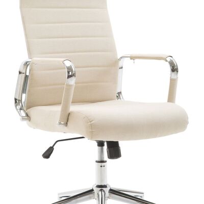 Bureaustoel - Bureaustoelen voor volwassenen - Design - Gewatteerd - Stof - Crème - 58x66x115 cm , SKU321