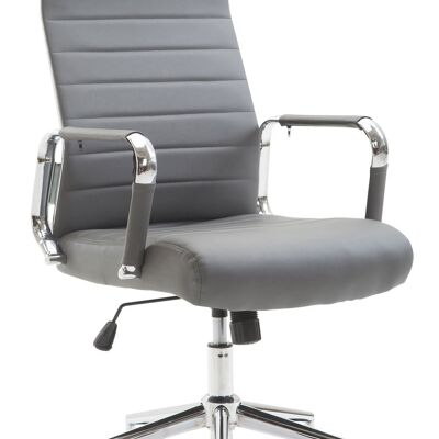 Bureaustoel - Bureaustoelen voor volwassenen - Design - Gewatteerd - Kunstleer - Grijs - 58x66x115 cm , SKU323