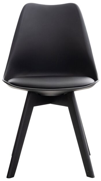 Ensemble de 4 chaises - Chaises de salle à manger - Plastique robuste - Noir, SKU340 2