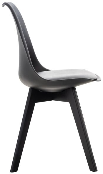 Ensemble de 4 chaises - Chaises de salle à manger - Plastique robuste - Noir, SKU340 3