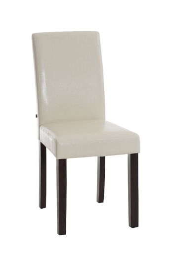 Chaise de salle à manger - Cuir artificiel - Pieds en bois - Crème , SKU342 1