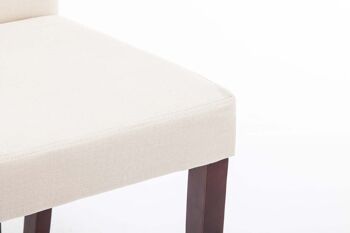 Chaise de salle à manger - Cuir artificiel - Pieds en bois - Crème , SKU342 3