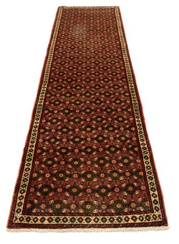 Tapis persan Hamadan 298x87 noué main 90x300 tapis motif géométrique multicolore 2