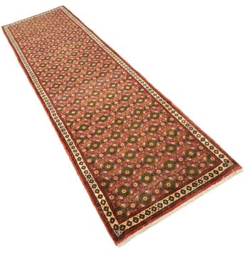 Tapis persan Hamadan 298x87 noué main 90x300 tapis motif géométrique multicolore 4