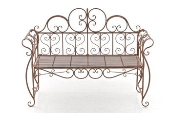 Banc de jardin - Métal - Convient pour 2 personnes - Marron - 128x94x46 cm , SKU380 2