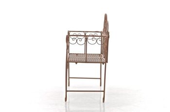 Banc de jardin - Métal - Convient pour 2 personnes - Marron - 128x94x46 cm , SKU380 3