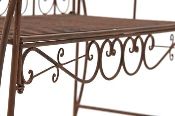 Banc de jardin - Métal - Convient pour 2 personnes - Marron - 128x94x46 cm , SKU380 5