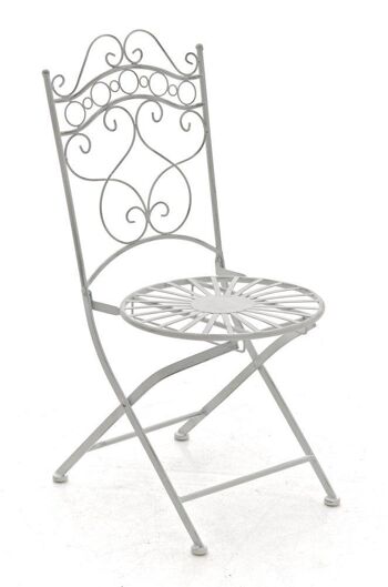 Chaise de jardin - Métal - Graceful - Blanc antique , SKU387 1