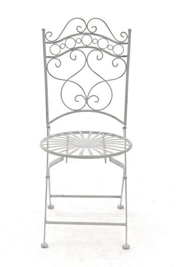 Chaise de jardin - Métal - Graceful - Blanc antique , SKU387 2