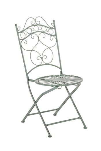 Chaise de jardin - Métal - Graceful - Vert antique , SKU390 1