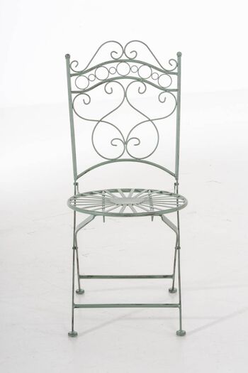Chaise de jardin - Métal - Graceful - Vert antique , SKU390 2