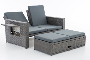 Canapé de jardin - Canapé lounge - Repose-pieds extensible - Gris , SKU398 3