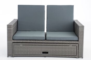 Canapé de jardin - Canapé lounge - Repose-pieds extensible - Gris , SKU398 4