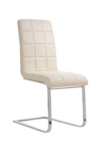 Chaise de salle à manger - Cuir artificiel - Structure en métal - Crème , SKU402 1