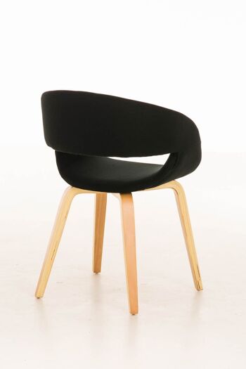 Chaise de salle à manger - Design rétro - Polyester - Noir , SKU407 4