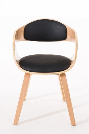 Chaise de salle à manger - Chaise - Cuir artificiel - Blanc/Naturel, SKU413 2