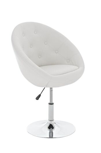 Chaise - Cuir artificiel - Confortable - Blanc mat , SKU421 1