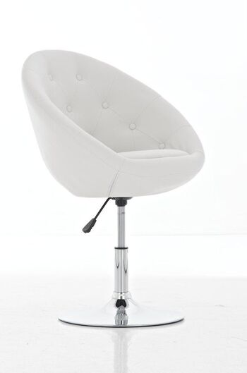 Chaise - Cuir artificiel - Confortable - Blanc mat , SKU421 3