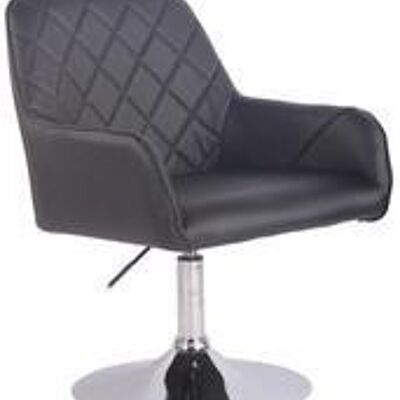 Fauteuil - Kunstleer - Modieuze stoel - Comfortabel - Rug- en armleuning - Draaibaar - Zwart , SKU424