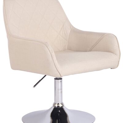 Fauteuil - Modieuze stoel - Comfortabel - Rug- en armleuning - Draaibaar - Crème , SKU427