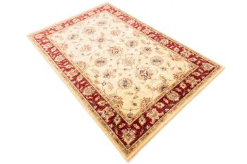 Tapis Afghan Chobi Ziegler 184x128 noué main 130x180 motif fleur or poil court 4