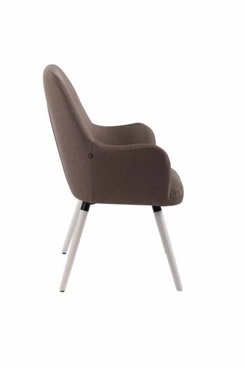 Fauteuil - Tissu - Pieds en bois blanc - Stable - Taupe , SKU432 3