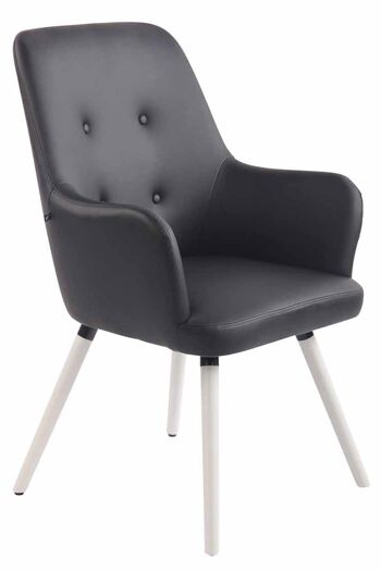 Fauteuil - Confort - Similicuir - Noir/Blanc, SKU445 1