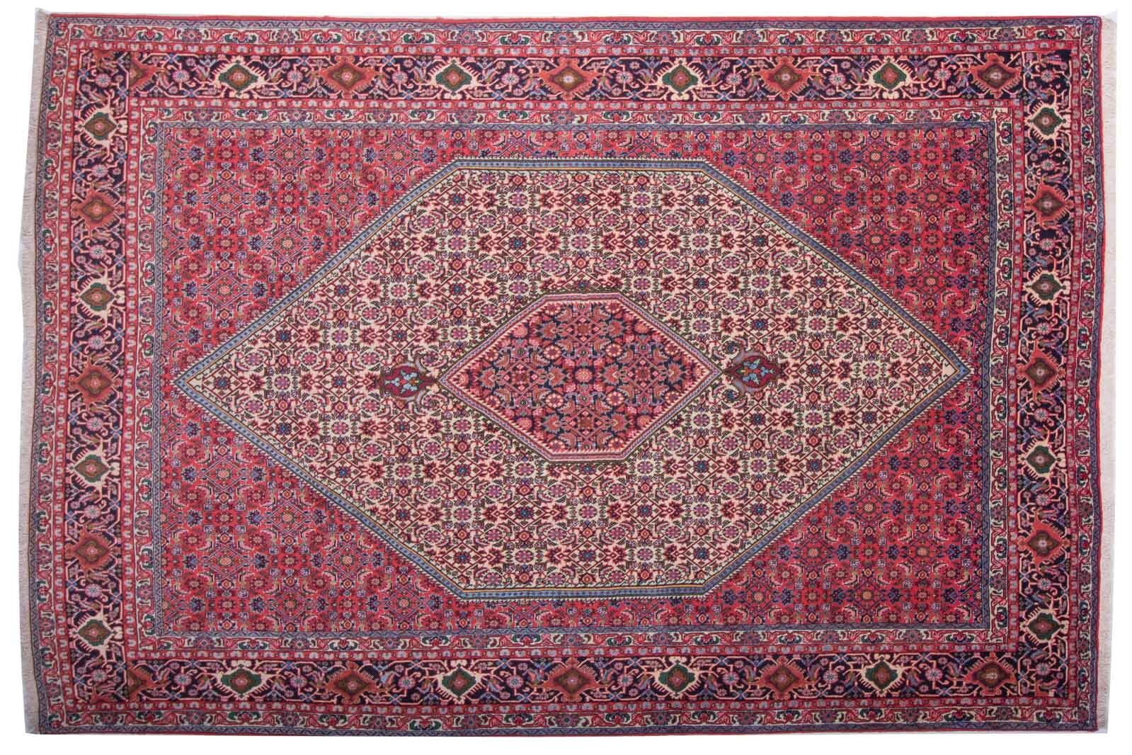 Perser Bidjar Zandjan 288x201 Handgeknüpft Teppich 200x290 Beige Geometrisch Muster