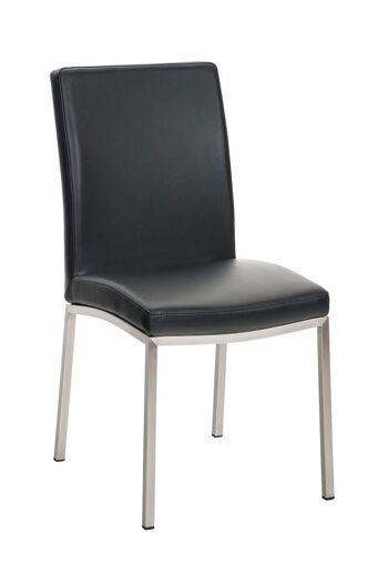 Chaise de salle à manger - Cuir artificiel - Noir , SKU465 1
