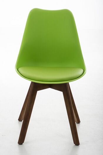 Chaise de salle à manger - Cuir artificiel - Moderne - Noyer/Vert , SKU466 2