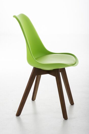 Chaise de salle à manger - Cuir artificiel - Moderne - Noyer/Vert , SKU466 3