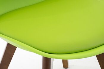 Chaise de salle à manger - Cuir artificiel - Moderne - Noyer/Vert , SKU466 5