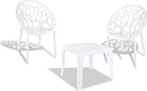 Tuinset - Tafel met 2 stoelen - Wit , SKU490