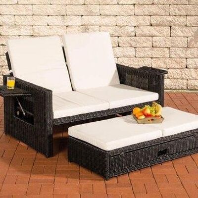 Loungebank - Tuinbank - Tweezitter - Zwart , SKU496